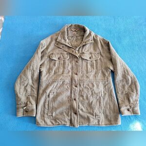 Faherty Monterey Utility Jacket in Hawkeye Sz M Waist Drawstring Elbow Patches